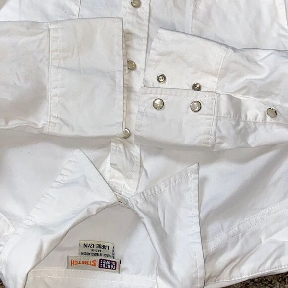 Classic Button-Up by Faded Glory Stretch Blood Size 14 - Picture 13 of 15